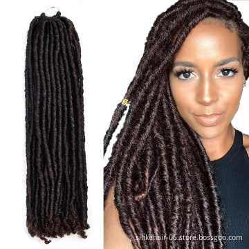 Brown Black 18 inch Bohemian Locs Women Faux Dreadlocks Braids Goddess Faux Locs Synthetic Crochet Braiding Hair Extensions